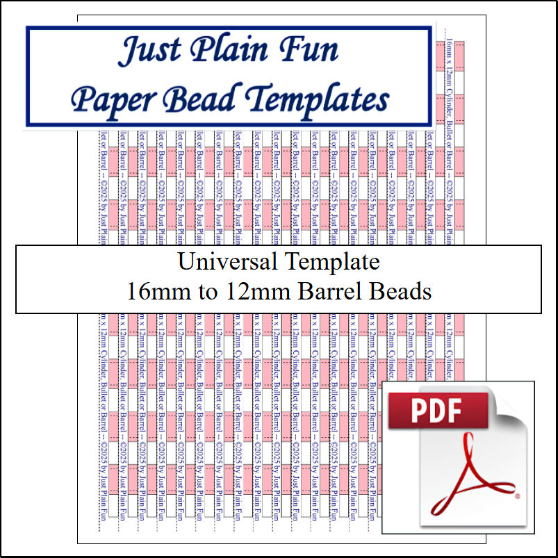 Paper Bead Cutting Guide Templates, 16mm to 12mm Strips Templates 16mm to 12mm Strips