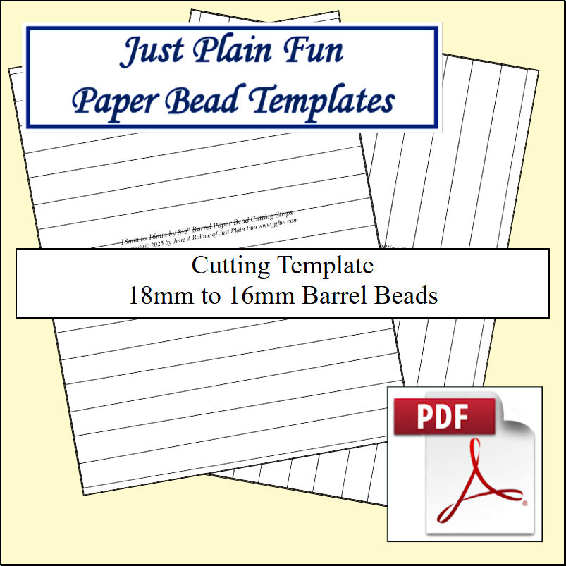 Paper Bead Cutting Templates, 18mm to 16mm Strips Templates 18mm to 16mm Strips