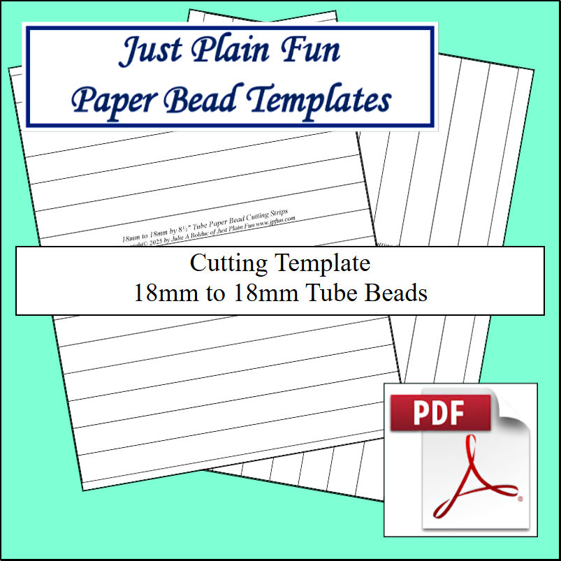 Paper Bead Cutting Templates, 18mm to 18mm Strips Templates 18mm to 18mm Strips