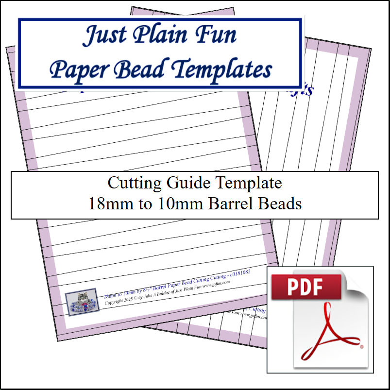 Paper Bead Cutting Guide Templates, 18mm to 10mm Strips Templates 18mm to 10mm Strips