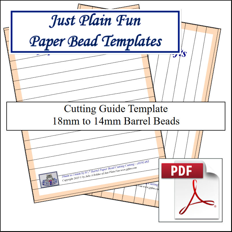 Paper Bead Cutting Guide Templates, 18mm to 14mm Strips Templates 18mm to 14mm Strips