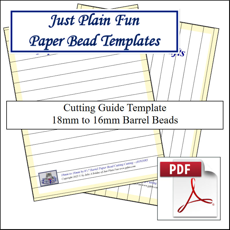 Paper Bead Cutting Guide Templates, 18mm to 16mm Strips Templates 18mm to 16mm Strips