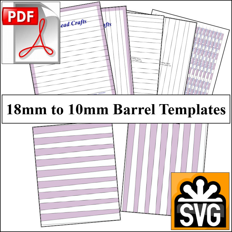 18mm x 10mm Paper Bead Templates
