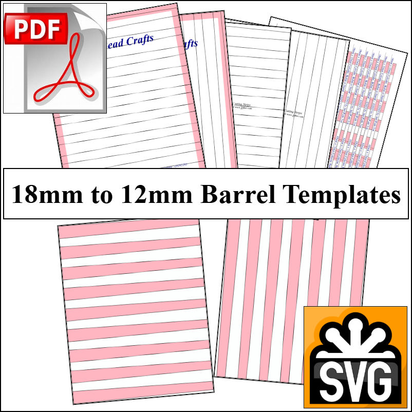 18mm x 12mm Paper Bead Templates