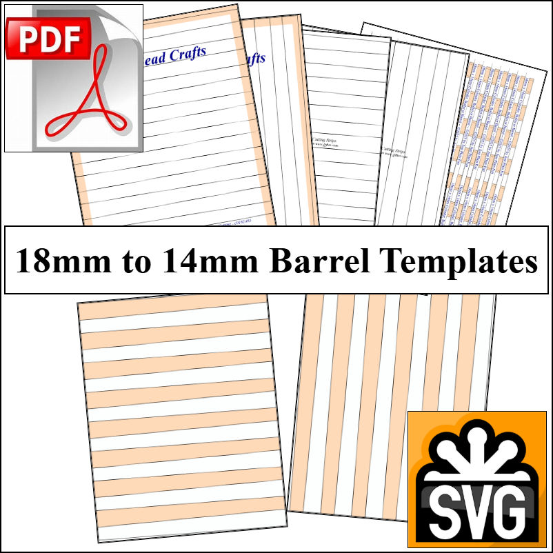 18mm x 14mm Paper Bead Templates