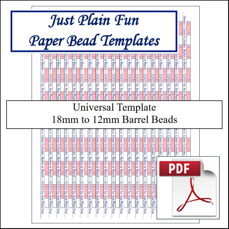 Paper Bead Cutting Guide Templates, 18mm to 12mm Strips Templates 18mm to 12mm Strips