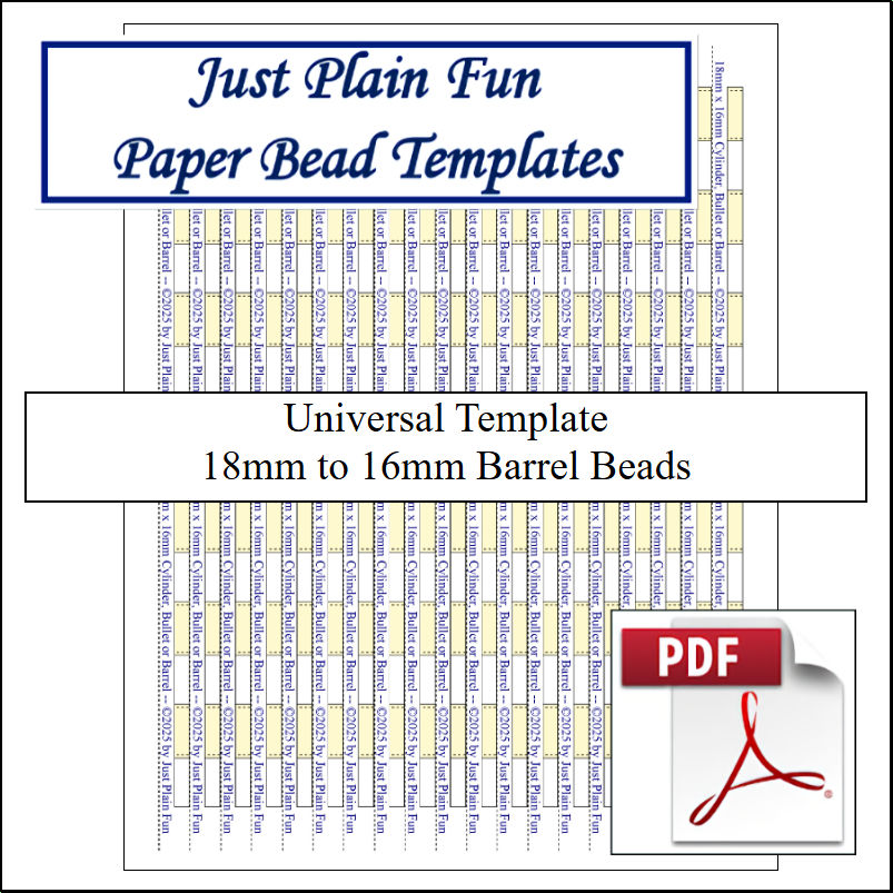 Paper Bead Cutting Guide Templates, 18mm to 16mm Strips Templates 18mm to 16mm Strips