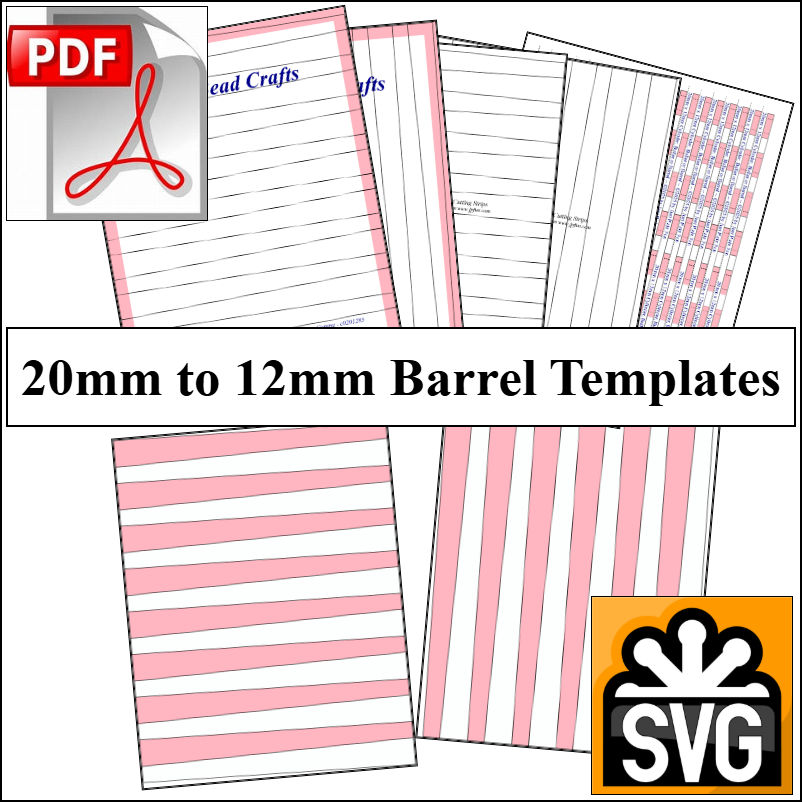 20mm x 12mm Paper Bead Templates