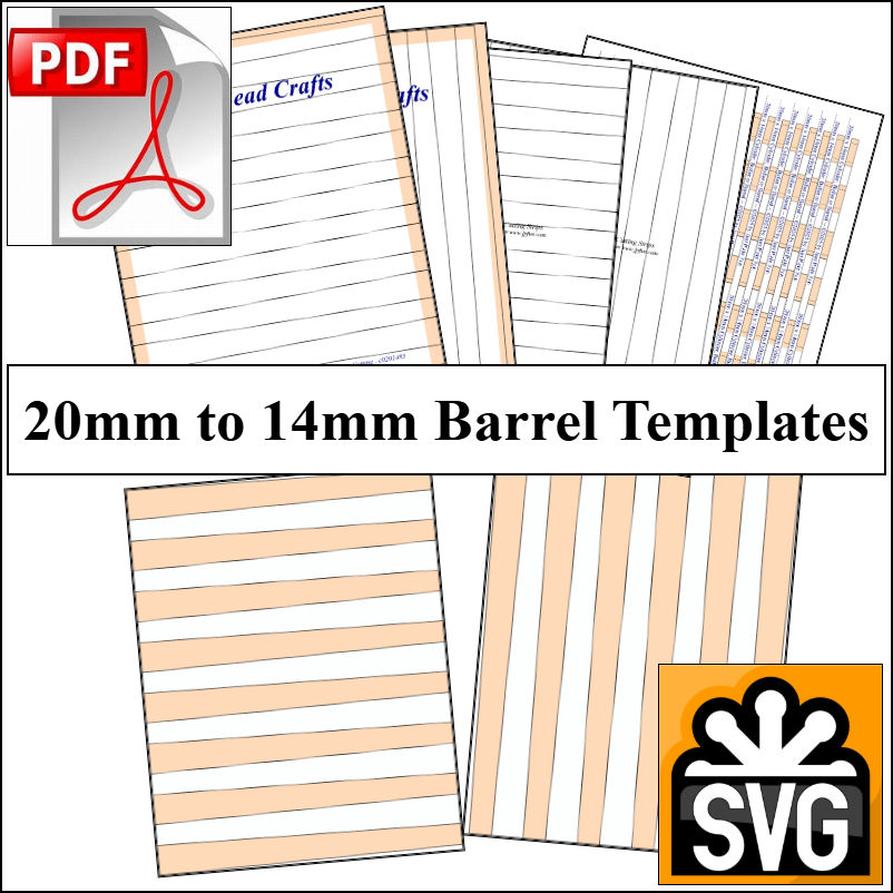 20mm x 14mm Paper Bead Templates