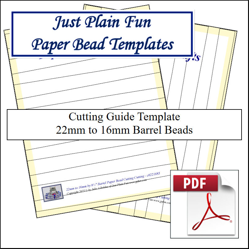 Paper Bead Cutting Guide Templates, 22mm to 16mm Strips Templates 22mm to 16mm Strips