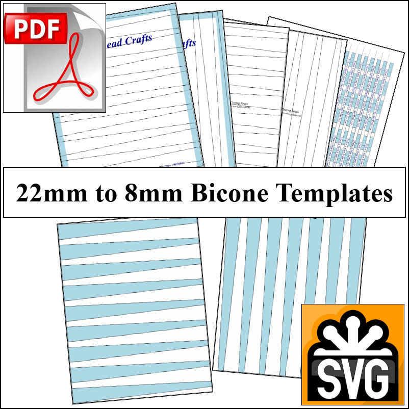 22mm x 8mm Paper Bead Templates