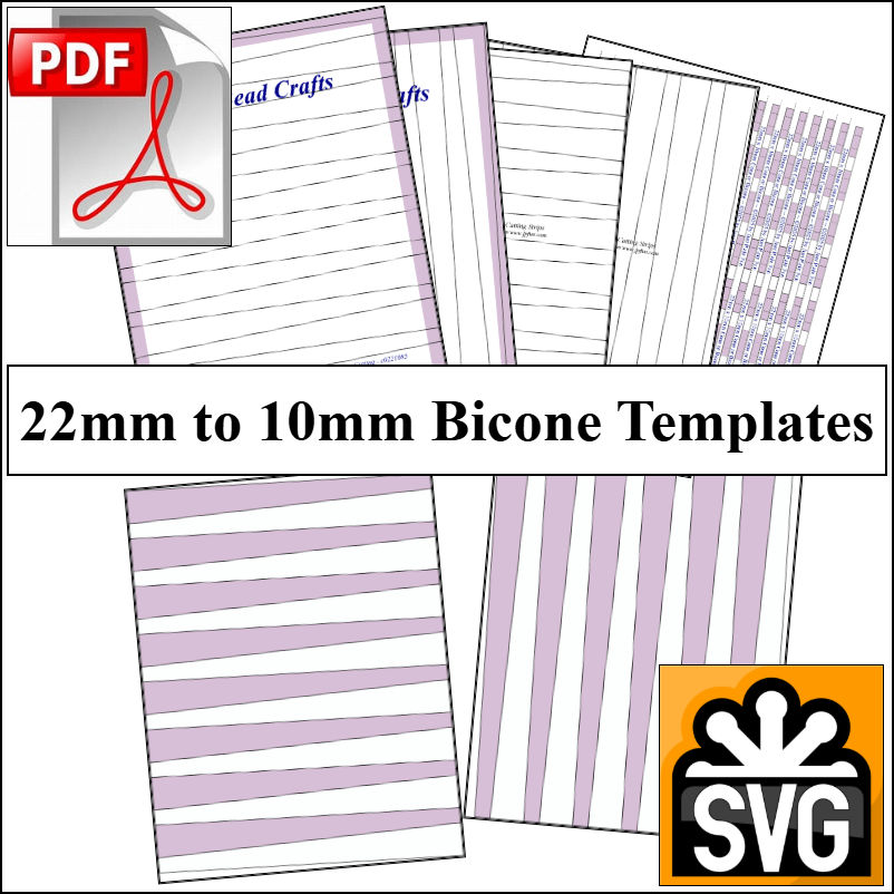 22mm x 10mm Paper Bead Templates