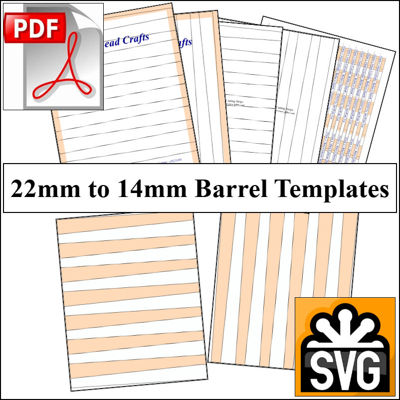 22mm x 14mm Paper Bead Templates