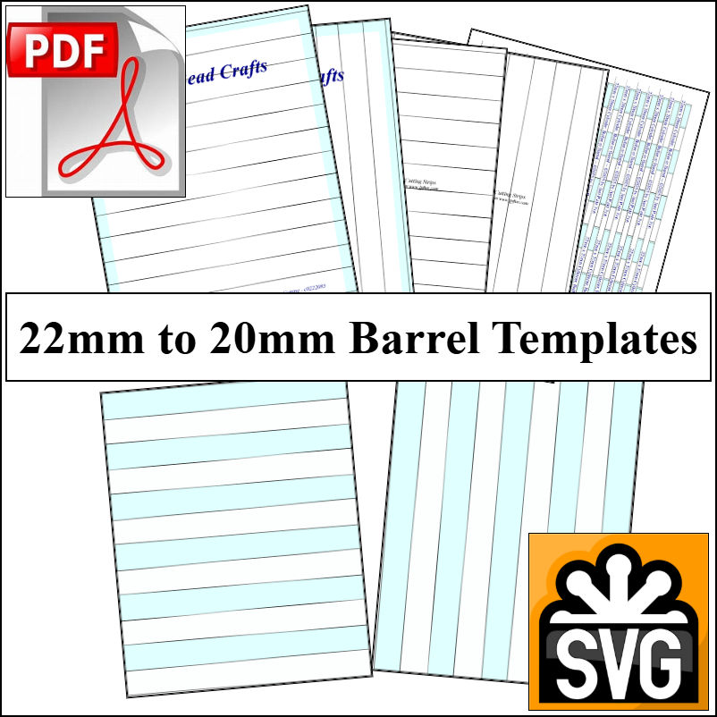 22mm x 20mm Paper Bead Templates