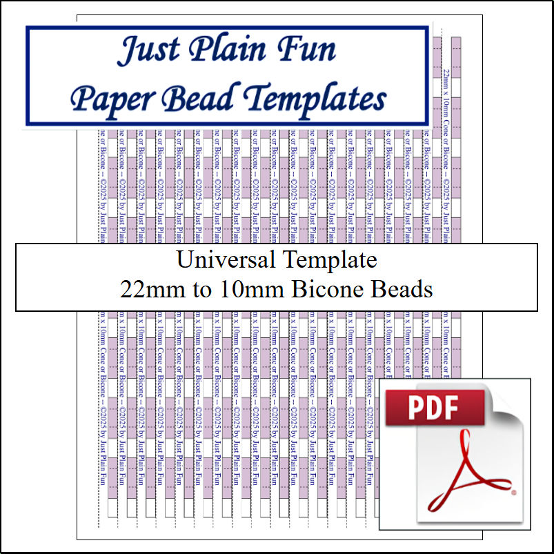 Paper Bead Cutting Guide Templates, 22mm to 10mm Strips Templates 22mm to 10mm Strips