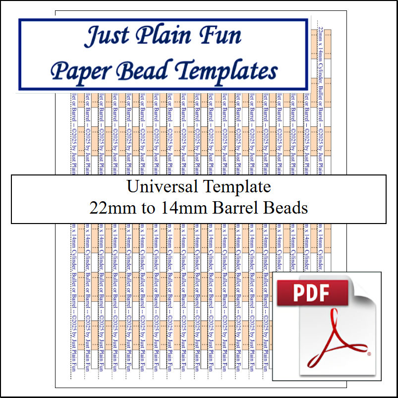 Paper Bead Cutting Guide Templates, 22mm to 14mm Strips Templates 22mm to 14mm Strips