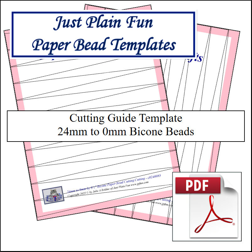 Paper Bead Cutting Guide Templates, 24mm to 0mm Strips Templates 24mm to 0mm Strips