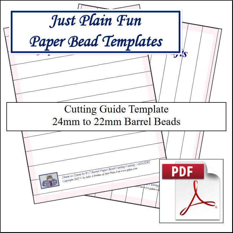 Paper Bead Cutting Guide Templates, 24mm to 22mm Strips Templates 24mm to 22mm Strips