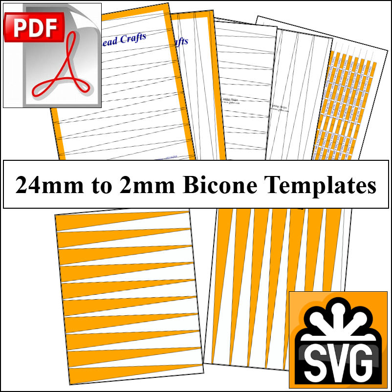 24mm x 2mm Paper Bead Templates