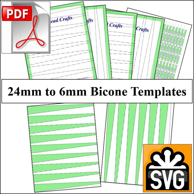 24mm x 6mm Paper Bead Templates