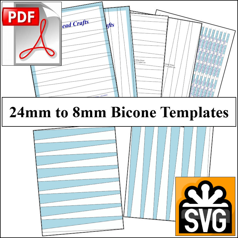 24mm x 8mm Paper Bead Templates