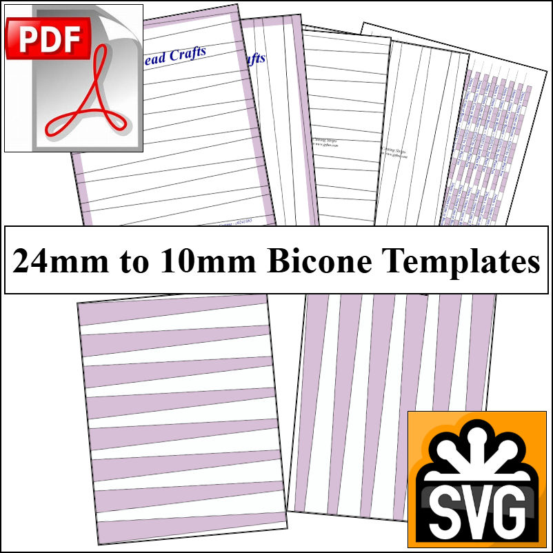 24mm x 10mm Paper Bead Templates
