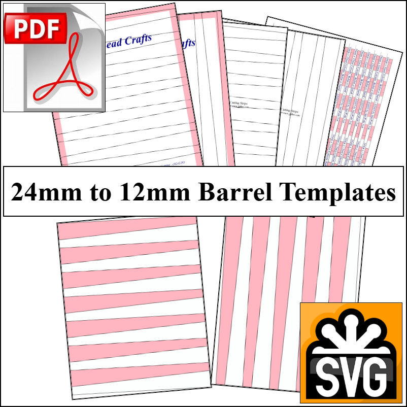 24mm x 12mm Paper Bead Templates