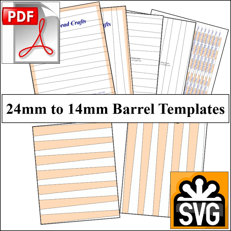 24mm x 14mm Paper Bead Templates