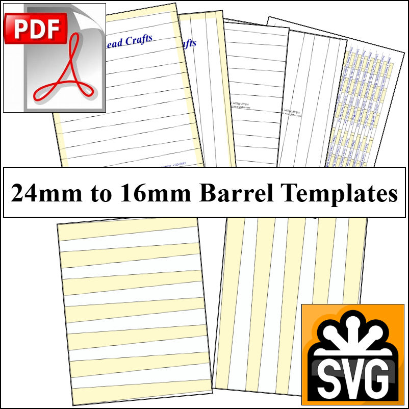 24mm x 16mm Paper Bead Templates