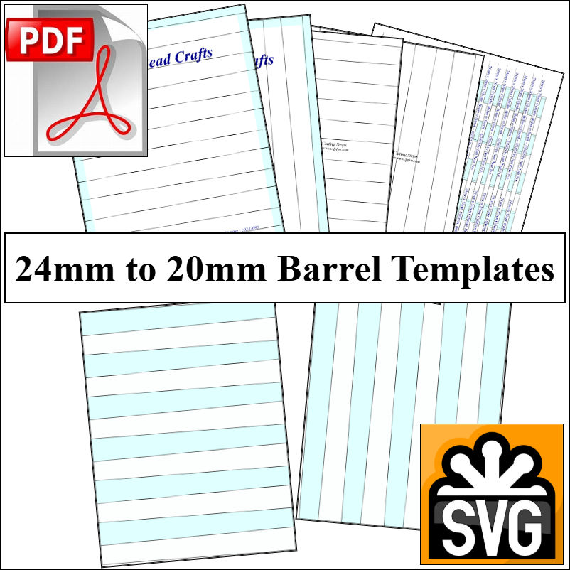 24mm x 20mm Paper Bead Templates