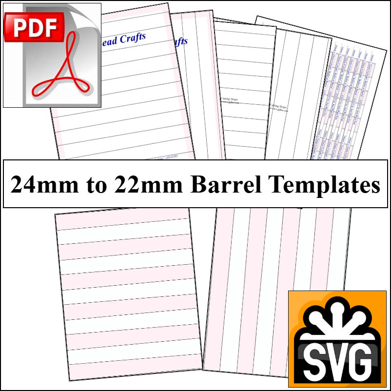 24mm x 22mm Paper Bead Templates