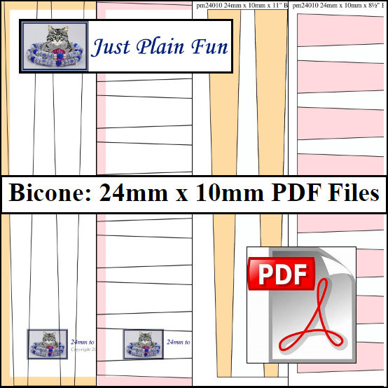 Bicone: 24mm x 10mm Paper Bead Templates