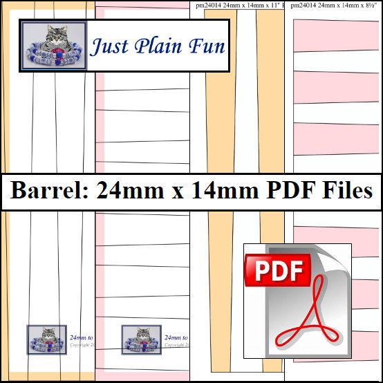 Barrel: 24mm x 14mm Paper Bead Templates
