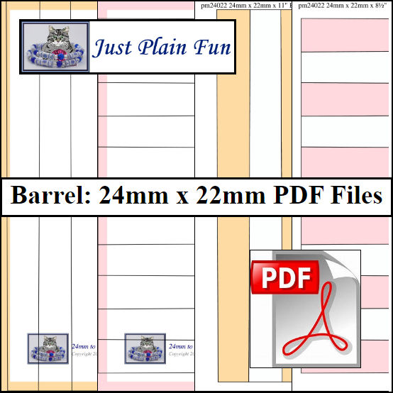 Barrel: 24mm x 22mm Paper Bead Templates