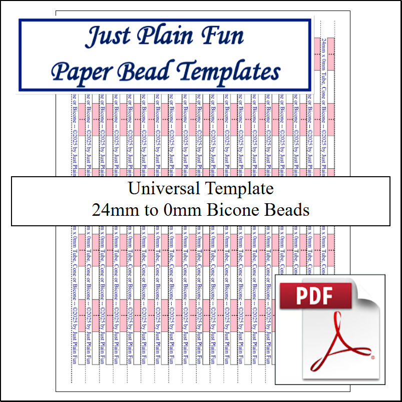 Paper Bead Cutting Guide Templates, 24mm to 0mm Strips Templates 24mm to 0mm Strips