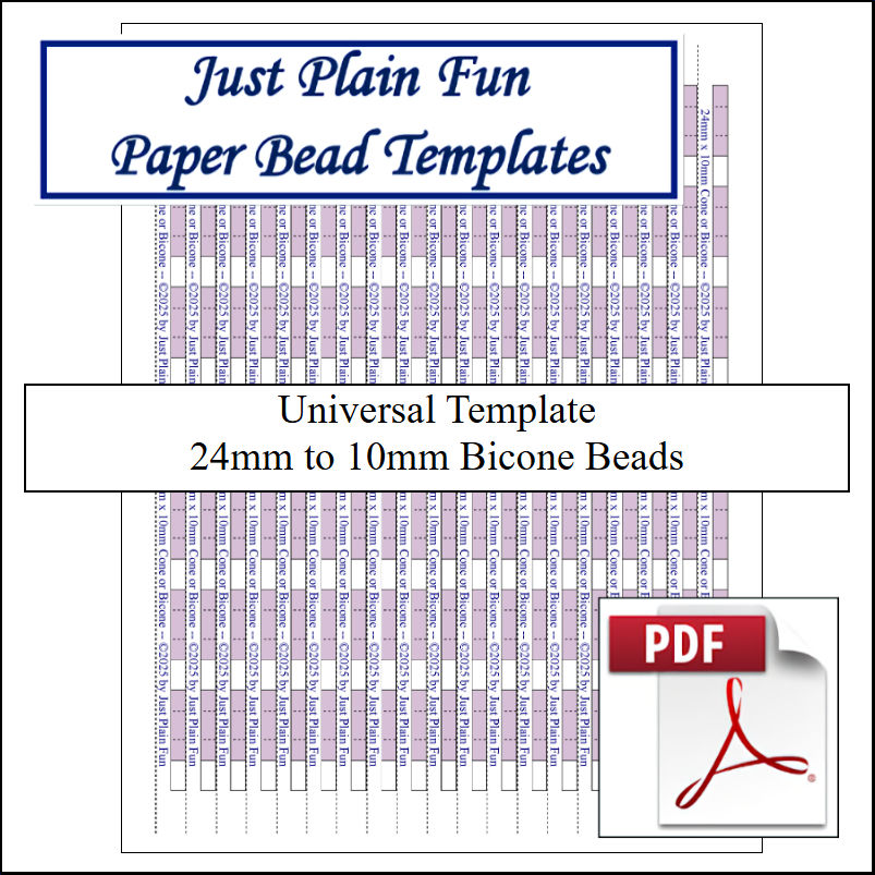 Paper Bead Cutting Guide Templates, 24mm to 10mm Strips Templates 24mm to 10mm Strips