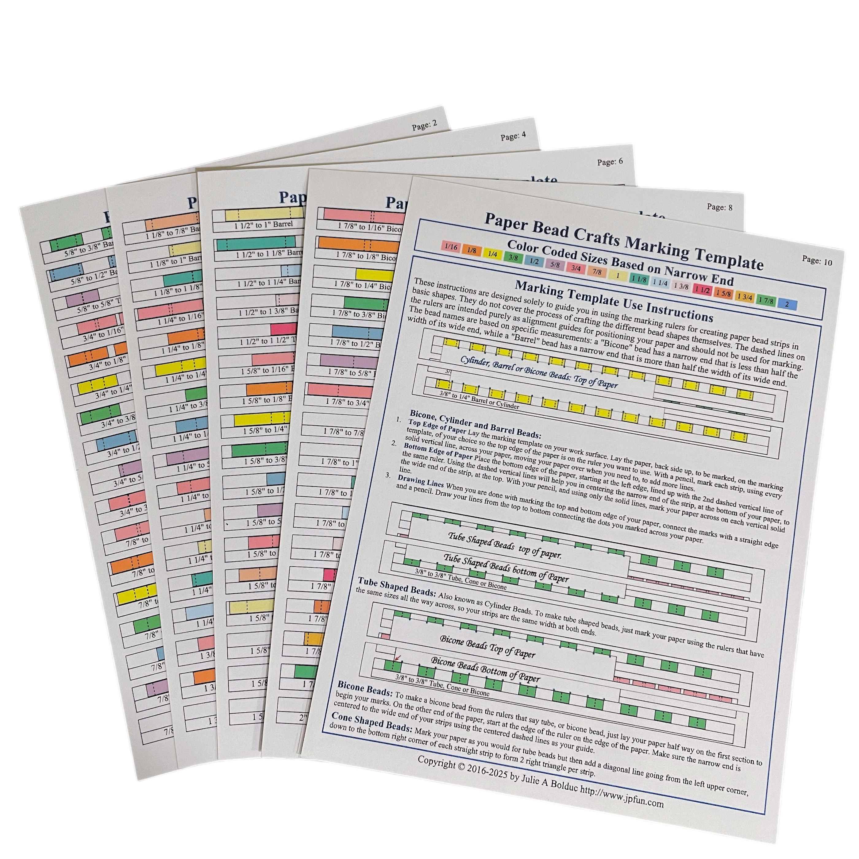 Paper Bead Marking Templates Even Pages